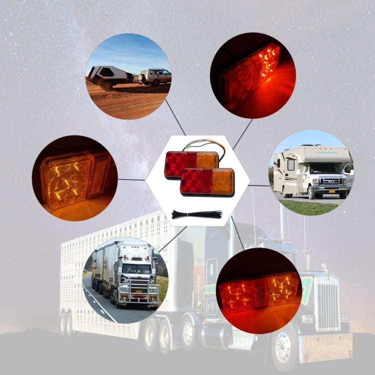 2 PCS Trailer / Truck H-type Long Strip 10LEDs Tail Light Set, 10LEDs H-type