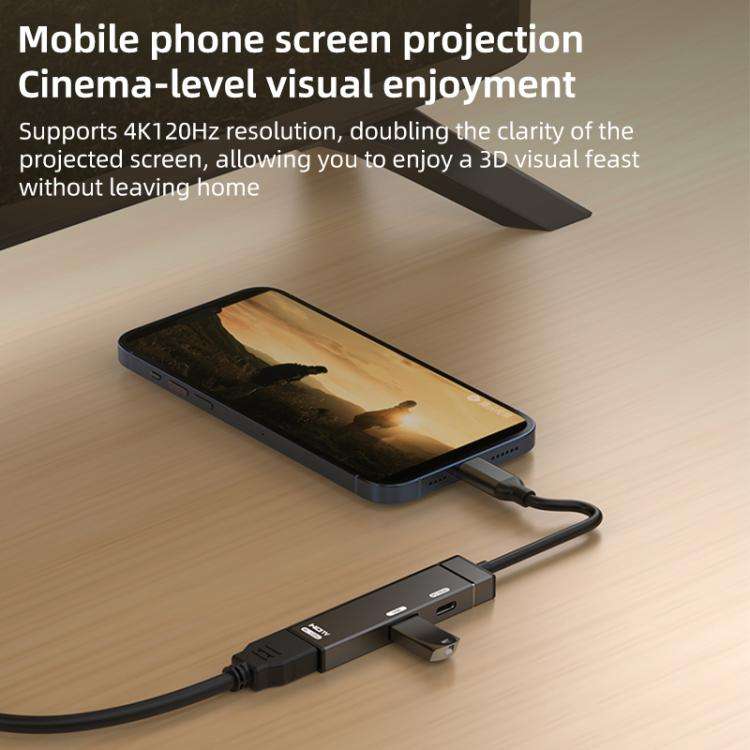 Type-C to Type-C, USB-A, HDMI HUB Docking Station, Type-C to Type-C+USB+HDMI