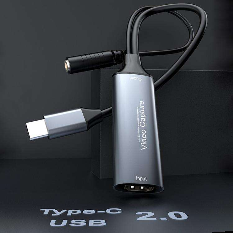 U2 4K 30Hz HDMI to Type-C HD Video Capture Card with Microphone Mixer