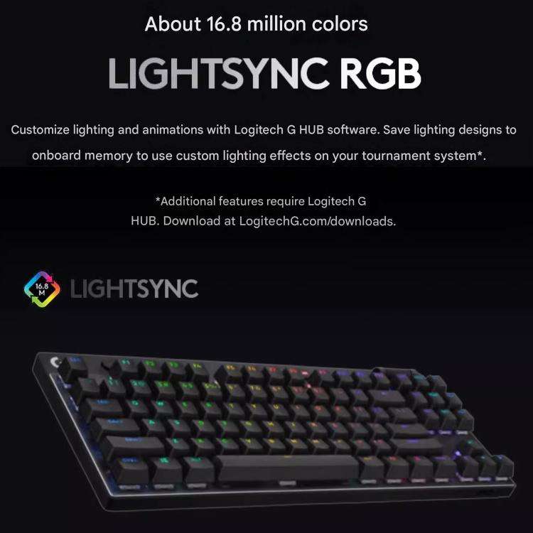 Logitech G PRO X TKL Wireless Gaming Keyboard, GX-T Mechanical Switches