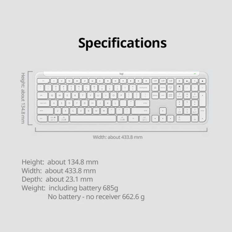 Logitech K950 Slim Silent Wireless Bluetooth Keyboard, K950