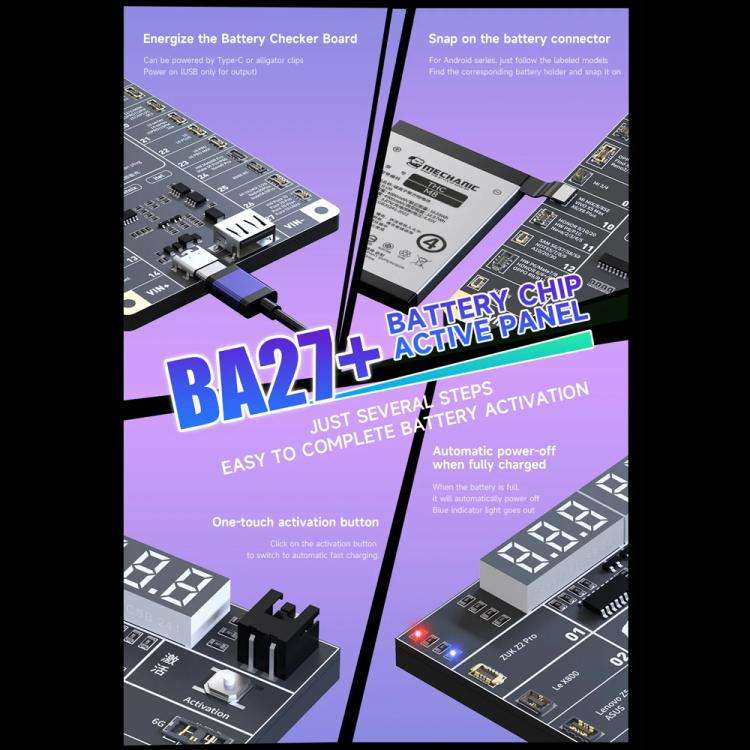 Mechanic BA27+ 4.2V Low Voltage Output Battery Chip Activation Board for iPhone 8-16 Pro Max / Mo...