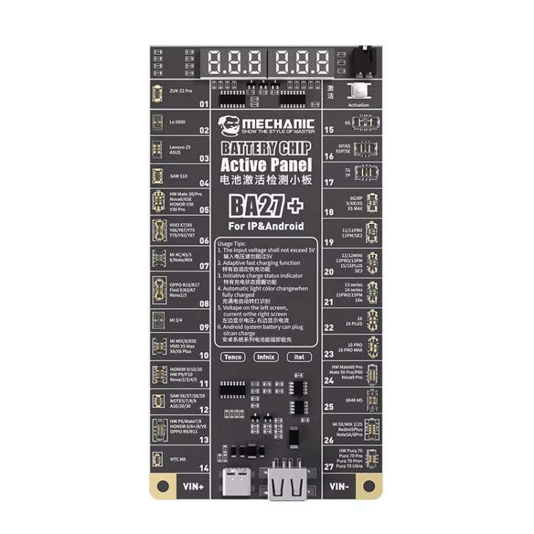 Mechanic BA27+ 4.2V Low Voltage Output Battery Chip Activation Board for iPhone 8-16 Pro Max / Mo...