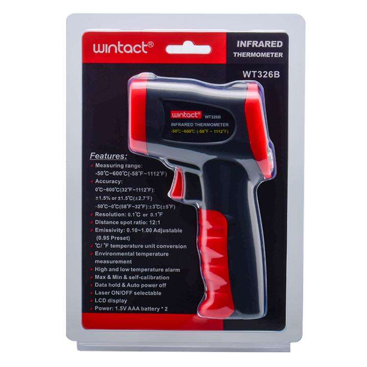 Wintact WT326B Portable Infrared Thermometer, Measuring Range: -50 to 600 Degrees Celsius, WT326B
