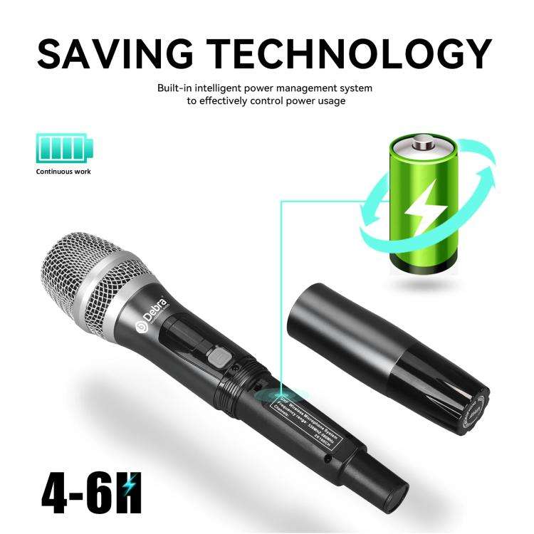DEBRA R404 UHF Wireless Microphone 4-in-1 Professional Stage Performance Conference Handheld Mic,...