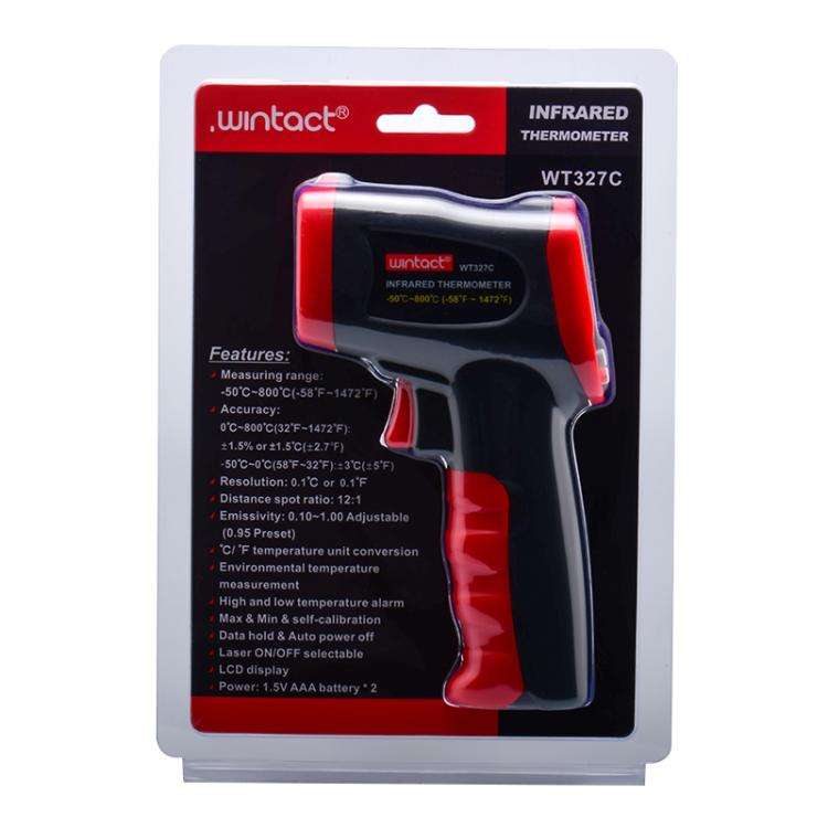 Wintact WT327C portable infrared thermometer, measuring range: -50 to 800 degrees Celsius, WT327C