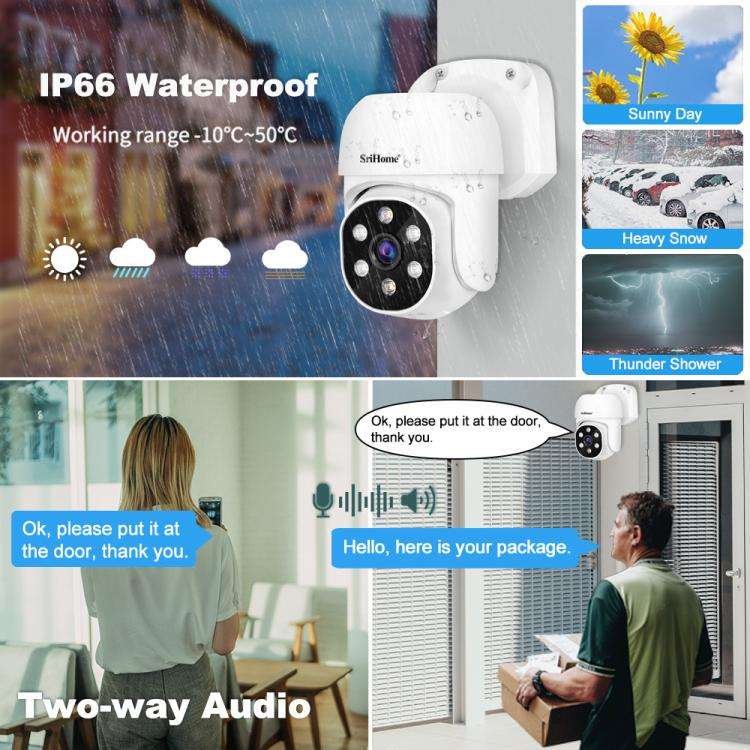 SriHome NVS008-AHD030 2MP HD 4-CH XVR NVR Camera Network Video Recorder Kit, NVS008-AHD030 2MP