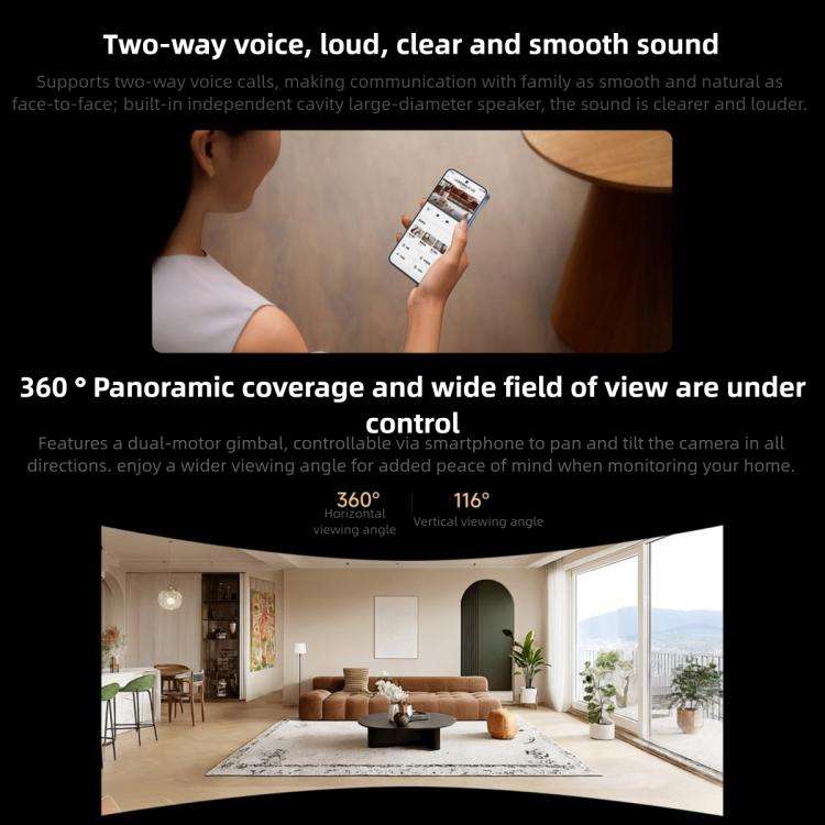 Original Xiaomi Smart Camera 4C 3.5K AI Detection 6MP Full Color Night Vision WiFi 6 Home Securit...