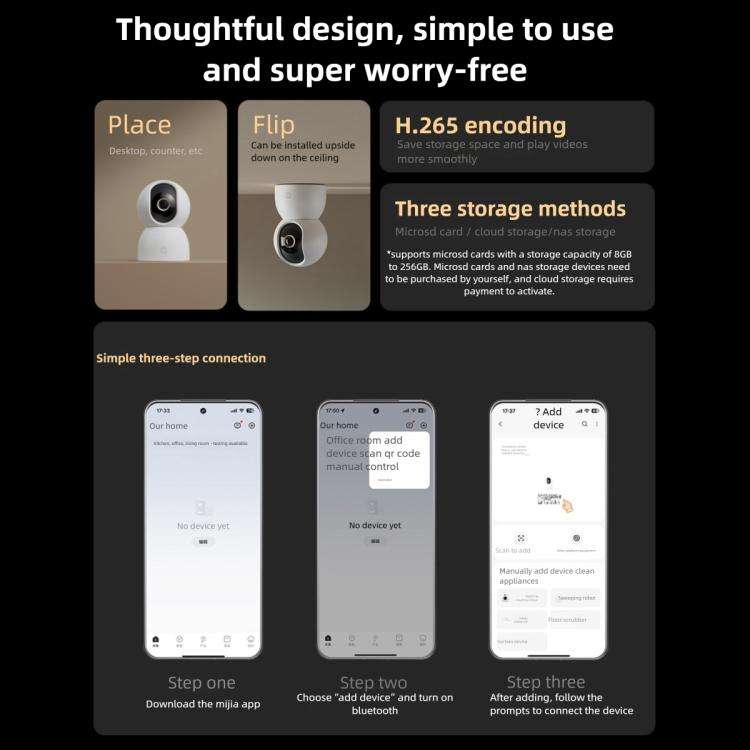 Original Xiaomi Smart Camera 4C 3.5K AI Detection 6MP Full Color Night Vision WiFi 6 Home Securit...