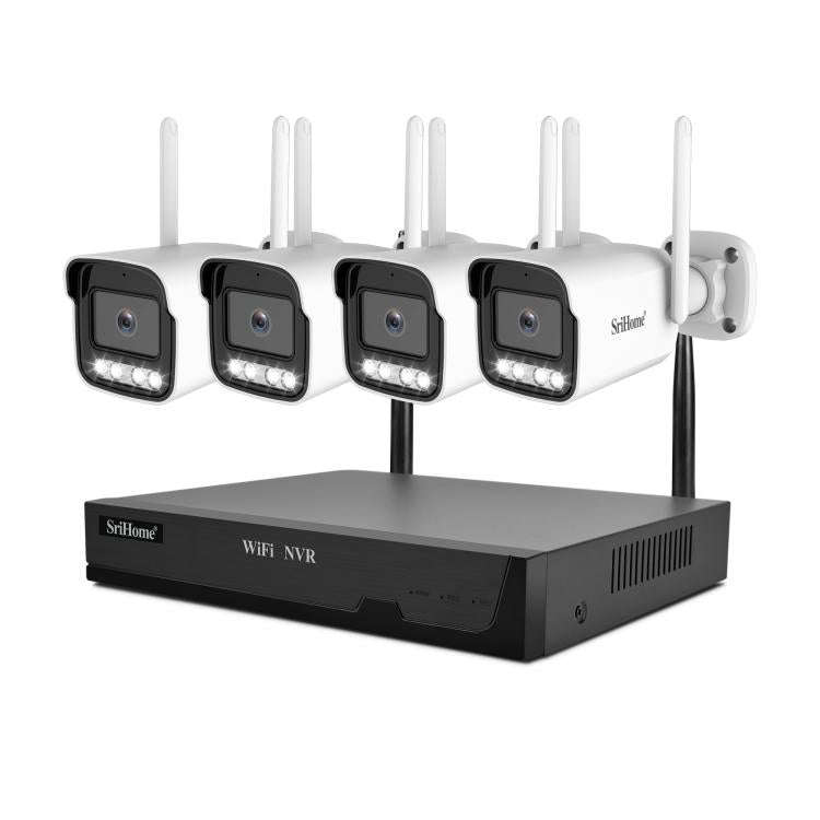 SriHome NVS001-IPC065 5MP 4-CH NVR WiFi IP Camera Kit, EU Plug, US Plug, UK Plug, AU Plug