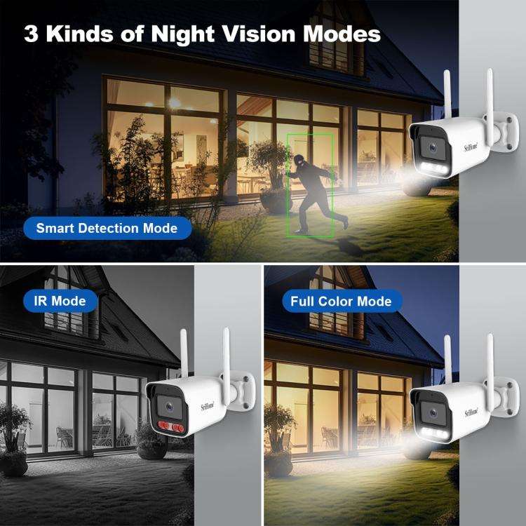 SriHome NVS001-IPC065 5MP 4-CH NVR WiFi IP Camera Kit, EU Plug, US Plug, UK Plug, AU Plug