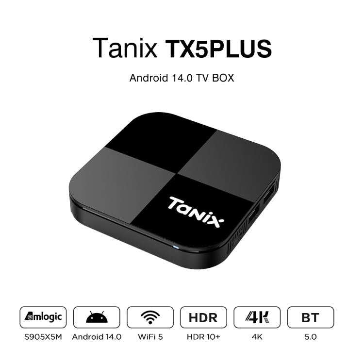 Tanix TX5 Plus Android 14 Smart TV Box with Remote Control, Amlogic S905X5M Quad-Core, 2GB+16GB