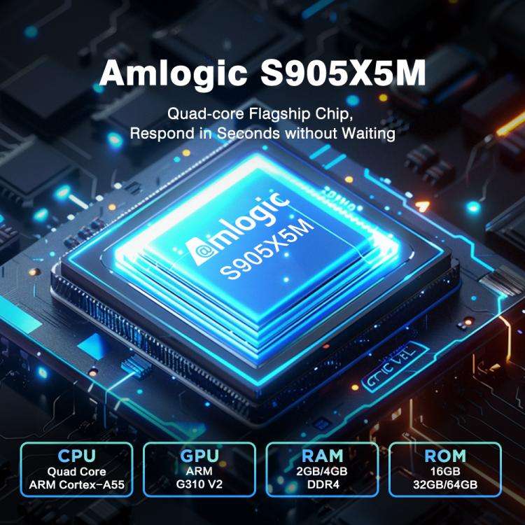 Tanix TX5 Plus Android 14 Smart TV Box with Remote Control, Amlogic S905X5M Quad-Core, 2GB+16GB