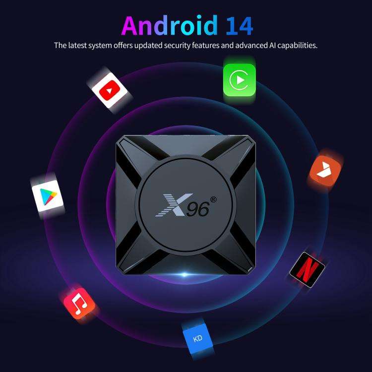 X96 M300 Android 14 Smart TV Box with Remote Control, Amlogic S905X5M Quad-Core, 4GB+32GB