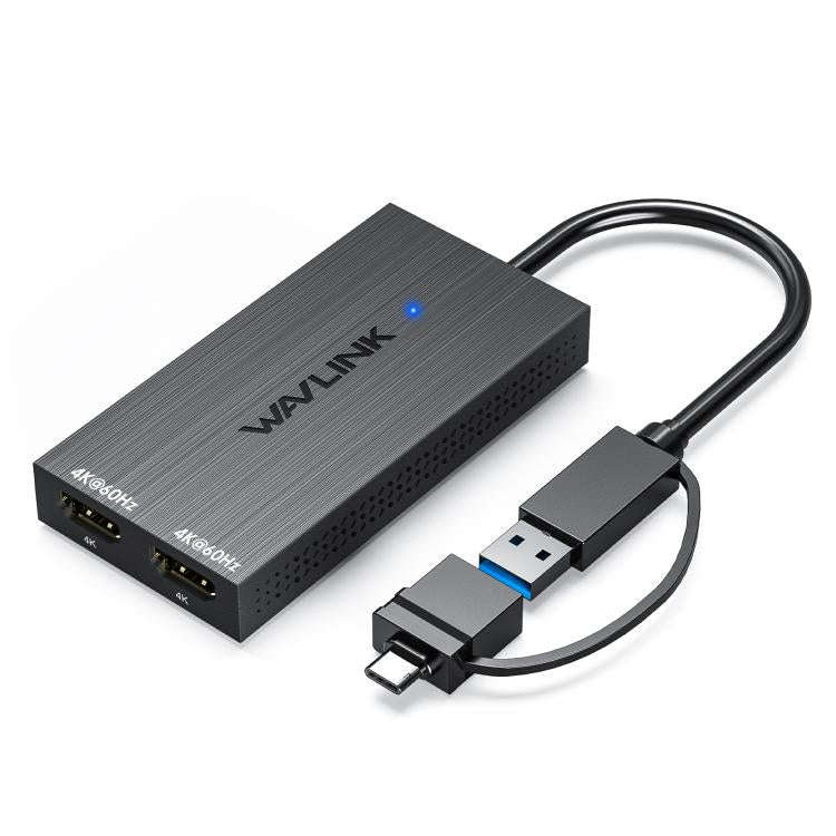 WAVLINK WL-UG6902H USB-A and USB-C / Type-C to Dual HDMI 4K 60Hz Display Adapter, WL-UG6902H