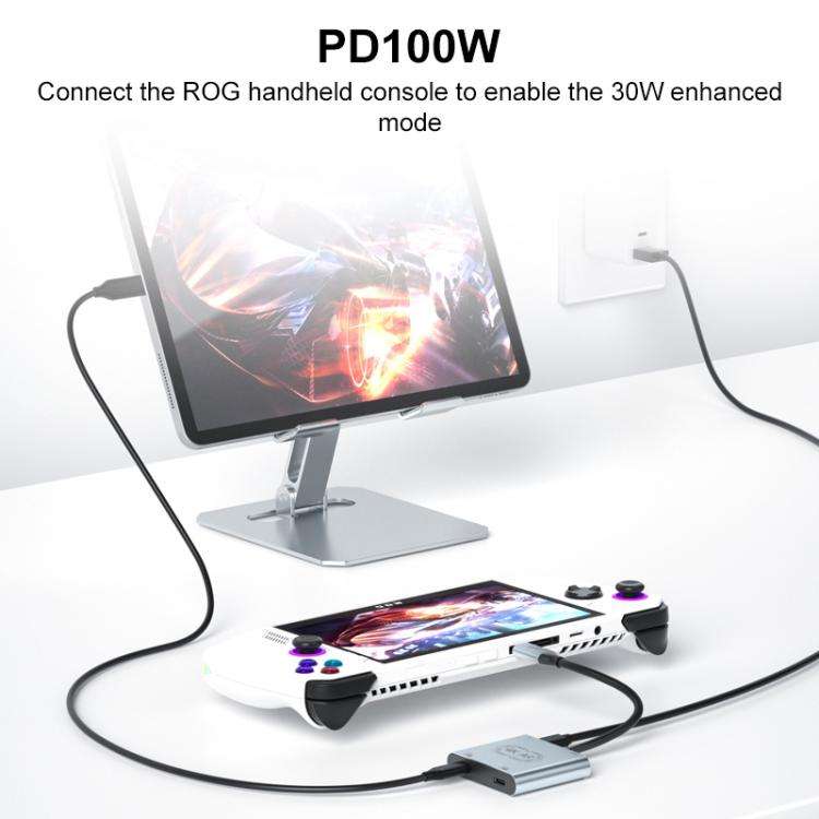 V77G 4K 60Hz USB-C / Type-C to Dual Type-C, PD 100W, USB 3.0 AR Glasses Charging Converter Adapter
