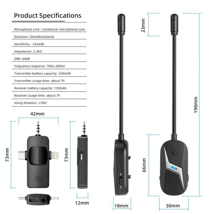 Yanmai GF13 2.4G Wireless Headset Noise Reduction Microphone
