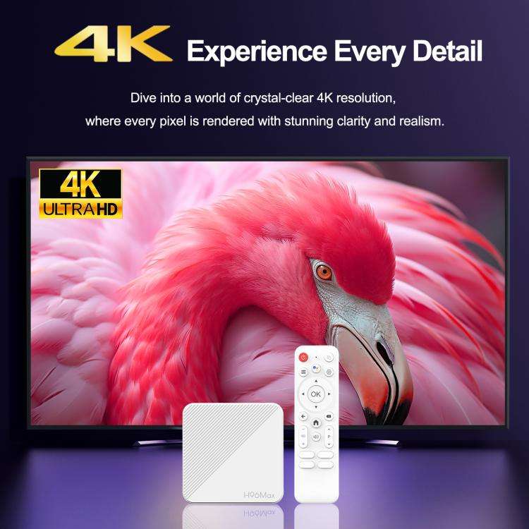 H96 Max H313 Android 14 Smart TV Set Top Box with Remote Control, ARM Cortex-A53 Quad Core, 2GB+8...