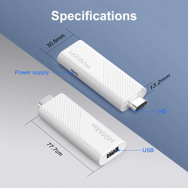 H96 Max H313 Android 14 Mini HD TV Stick with Remote Control, ARM Cortex-A53 Quad Core, 2GB+16GB,...