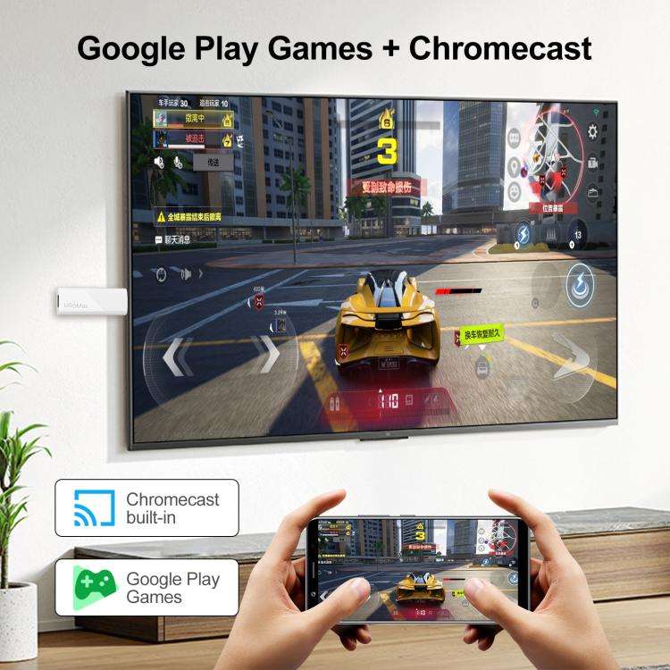 H96 Max H313 Android 14 Mini HD TV Stick with Remote Control, ARM Cortex-A53 Quad Core, 2GB+16GB,...