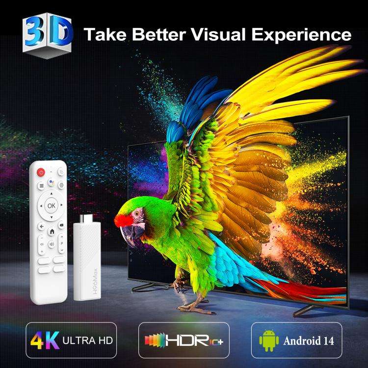H96 Max H313 Android 14 Mini HD TV Stick with Remote Control, ARM Cortex-A53 Quad Core, 2GB+16GB,...