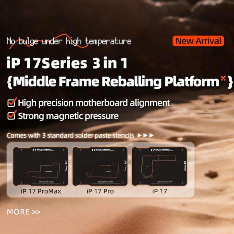 Qianli 3 in 1 Magnetic Middle Frame Reballing Platform for iPhone 17 / 17 Pro / 17Pro Max, Qianli...