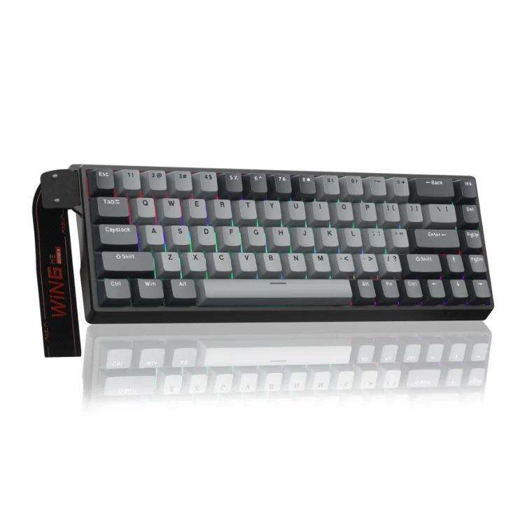 AULA WIN68HE Pro Version 68 Keys RGB Wired Keyboard, WIN68HE Dark Grey+Light Grey Shaped Magnetic...