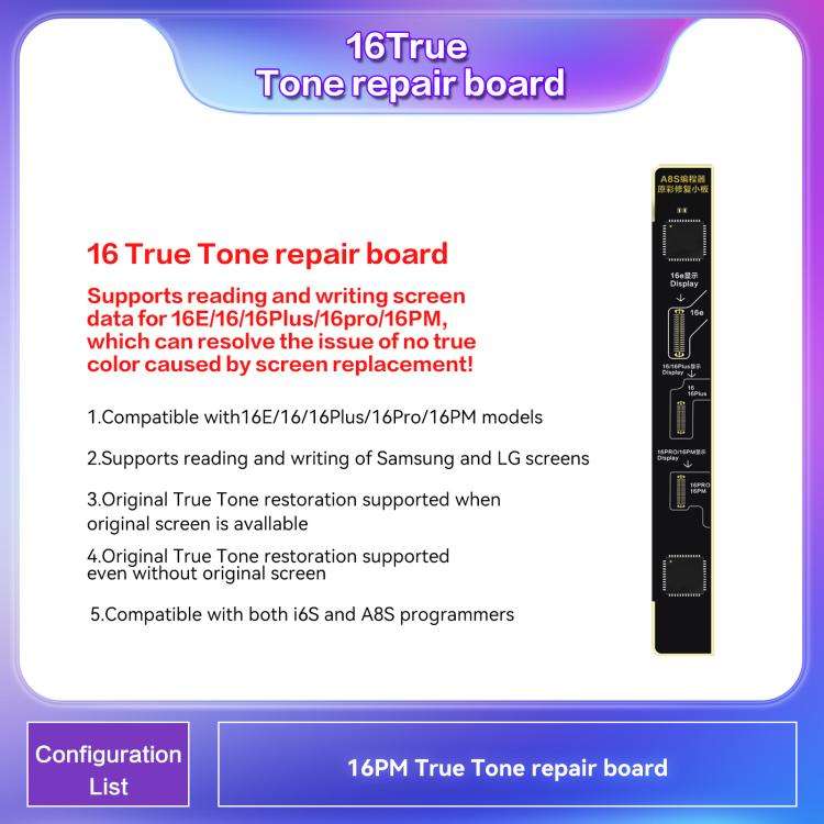 i2C True Tone Repair Board for iPhone 16 Series, iP16 Series True Tone Board