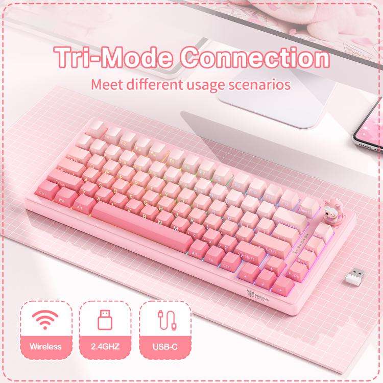 ONIKUMA MT707 82 Keys RGB Tri-mode Mechanical Gaming Keyboard