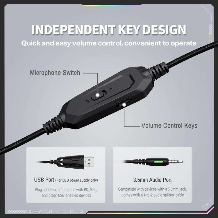 ONIKUMA X91 Over-ear Wired Earphone with Microphone