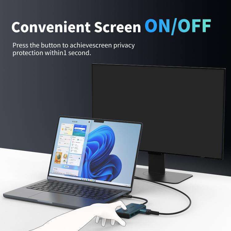 Onten UC935 USB-C / Type-C to DisplayPort, PD100W Portable DP Adapter with Instant Screen-Off, UC935