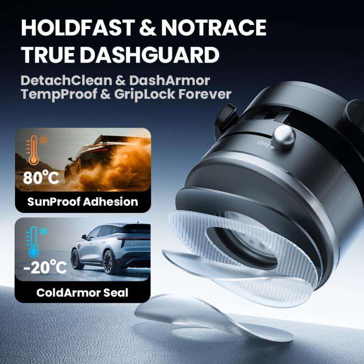 A9 Pro Foldable Clamp-type Nano Vacuum Magnetic 360-degree Rotation Car Phone Holder, A9 Pro (Bla...
