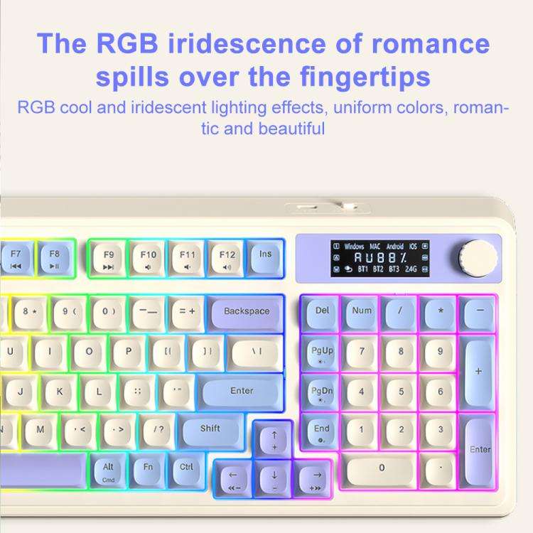 AULA S99 Pro 99 Keys Wired/2.4G/Bluetooth Three Model RGB Mechanical Feel Membrane Keyboard