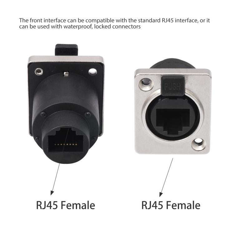 ETH6L RJ45 D-Type Female to Female Signal Panel Waterproof Ethernet LAN Connector, ETH6L
