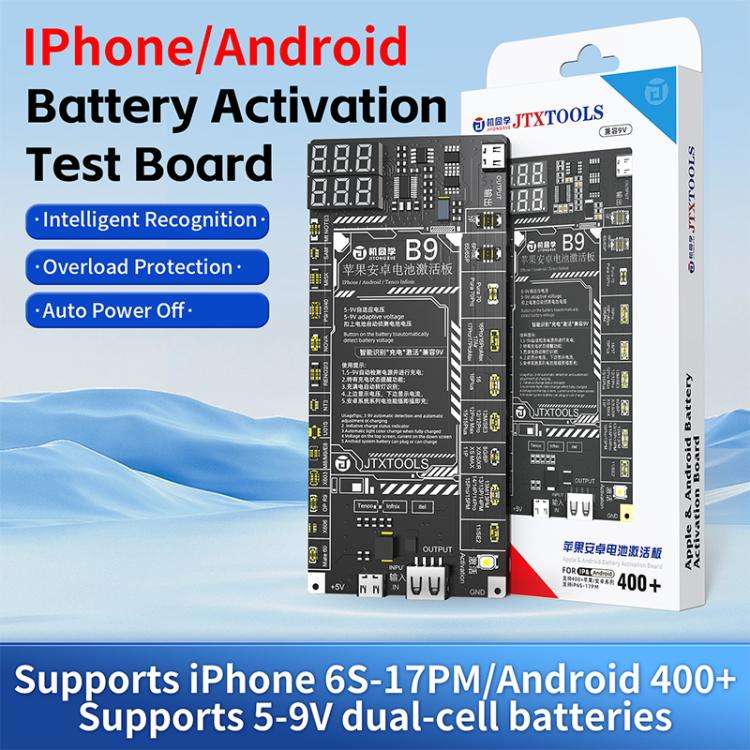 JTX B9 5-9V Battery Charging Activation Board for iPhone 6S-17 Pro Max (without 16e) & Android, J...