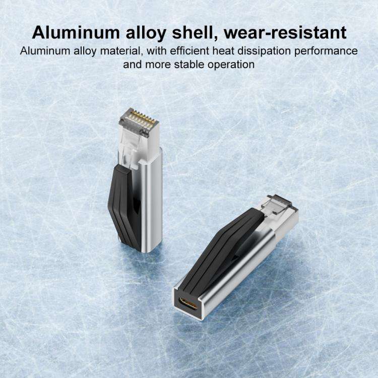1000Mbps RJ45 to USB-C / Type-C Adapter with Keychain Cap