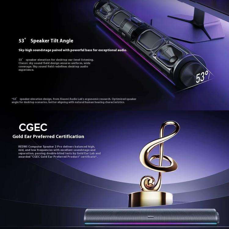 Original Xiaomi Redmi Computer Speaker 2 Pro RGB Light Desktop Stereo Soundbar