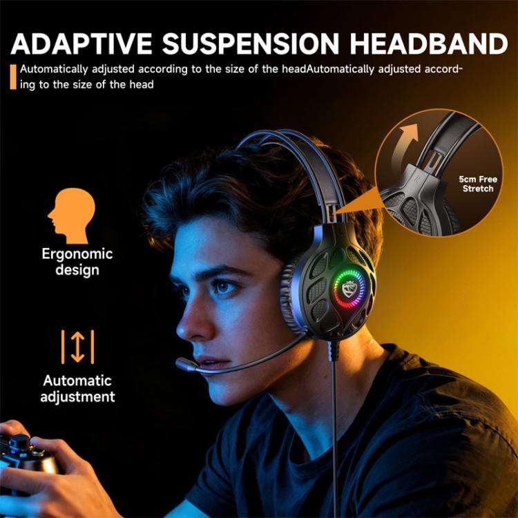 SoulBytes S200 3.5mm USB Wired LED Gaming Headset with Mic, S200
