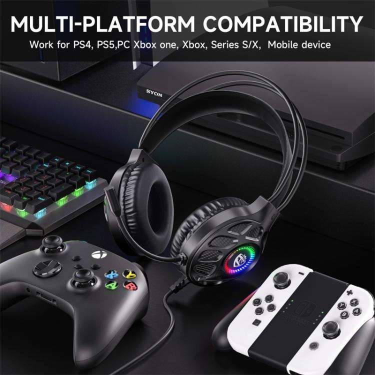 SoulBytes S200 3.5mm USB Wired LED Gaming Headset with Mic, S200