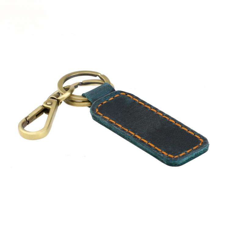 Retro Crazy Horse Genuine Leather Car Key Chain