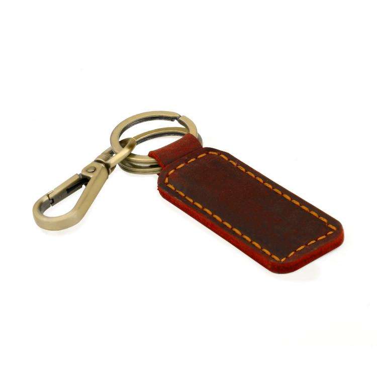 Retro Crazy Horse Genuine Leather Car Key Chain