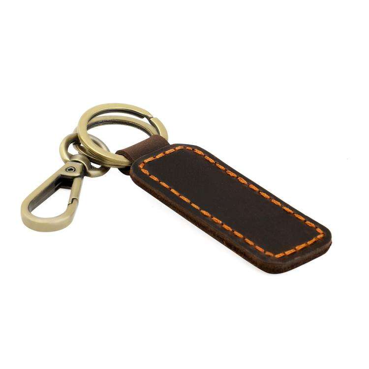 Retro Crazy Horse Genuine Leather Car Key Chain