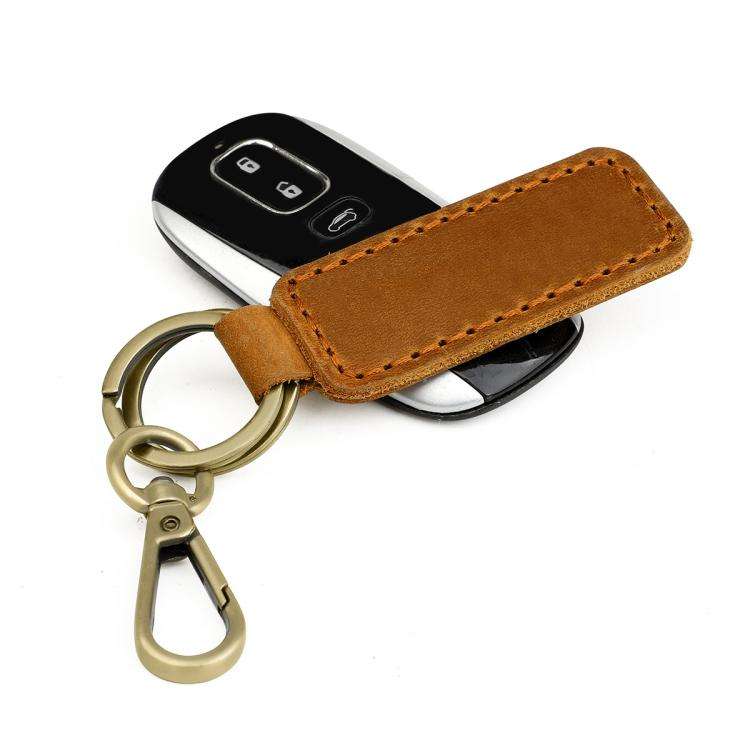 Retro Crazy Horse Genuine Leather Car Key Chain