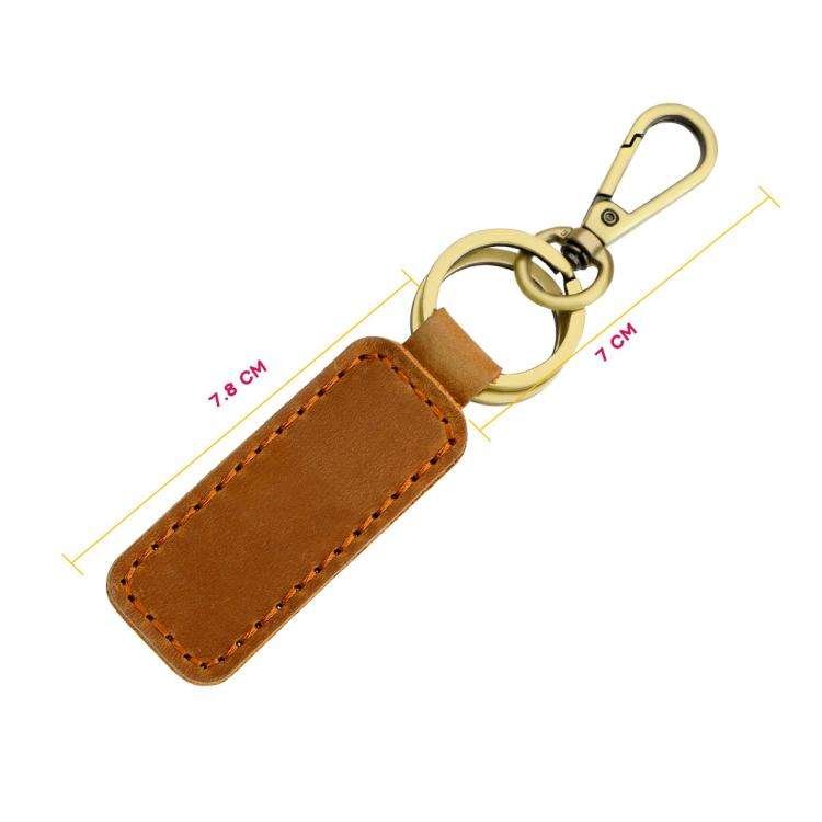 Retro Crazy Horse Genuine Leather Car Key Chain