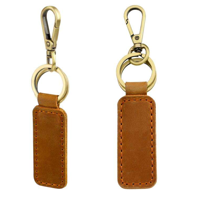 Retro Crazy Horse Genuine Leather Car Key Chain
