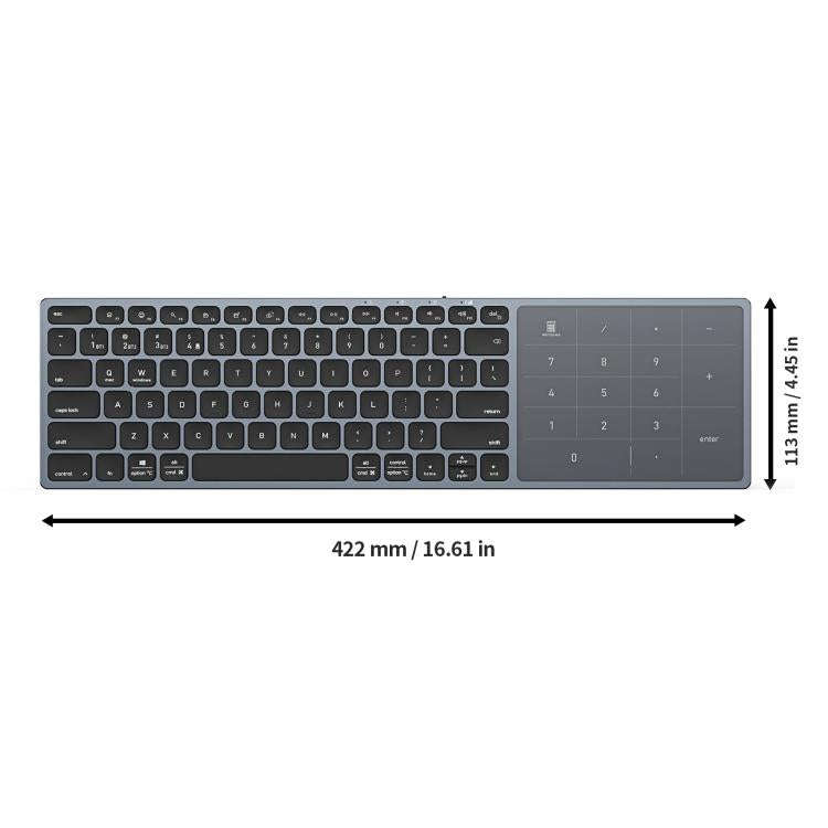 DUX DUCIS LK Pro Series Universal Dual-Mode Aluminum Alloy Wireless Keyboard With Touch Digital P...