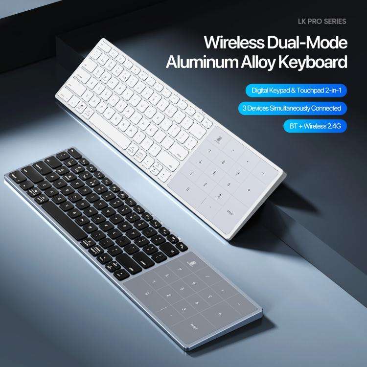 DUX DUCIS LK Pro Series Universal Dual-Mode Aluminum Alloy Wireless Keyboard With Touch Digital P...