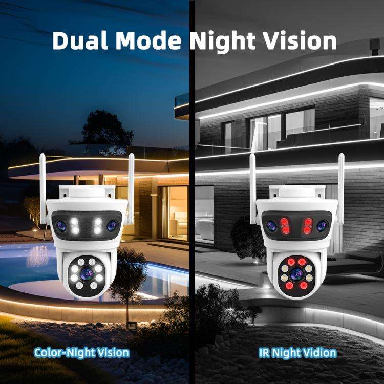 RH-TC3L 3MP Triple Lens HD Outdoor PTZ Security Dome Camera, EU Plug, US Plug, UK Plug, AU Plug