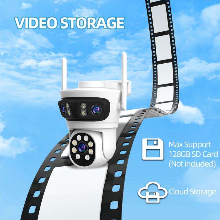 RH-TC3L 3MP Triple Lens HD Outdoor PTZ Security Dome Camera, EU Plug, US Plug, UK Plug, AU Plug