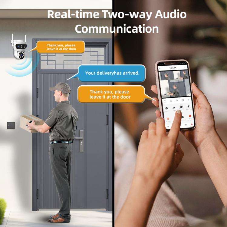 RH-TC3L 3MP Triple Lens HD Outdoor PTZ Security Dome Camera, EU Plug, US Plug, UK Plug, AU Plug